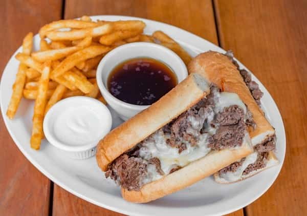 philly cheesesteak and fries
