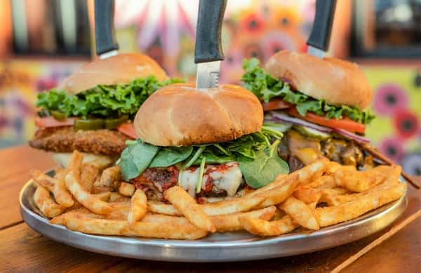burgers and fries