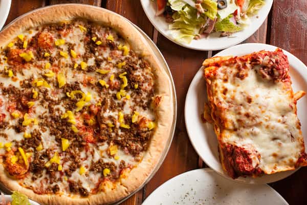 pizza and lasagna