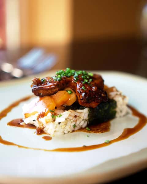 Seared Hudson Valley Foie Gras Musubi