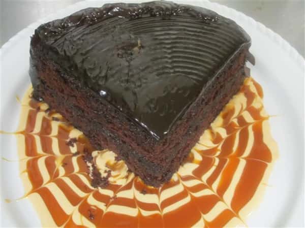 big piece of chocolate cake