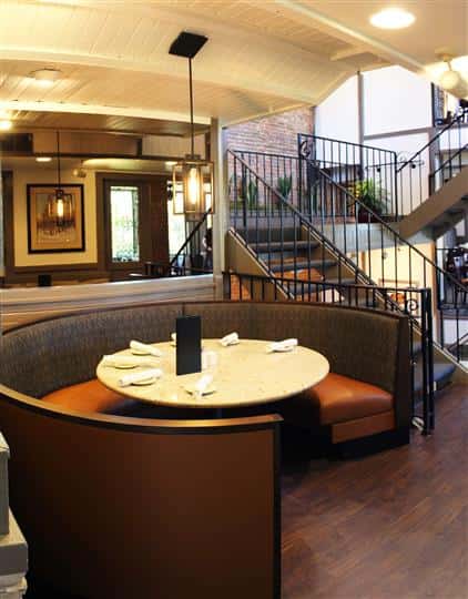 Circular dining table with chairs