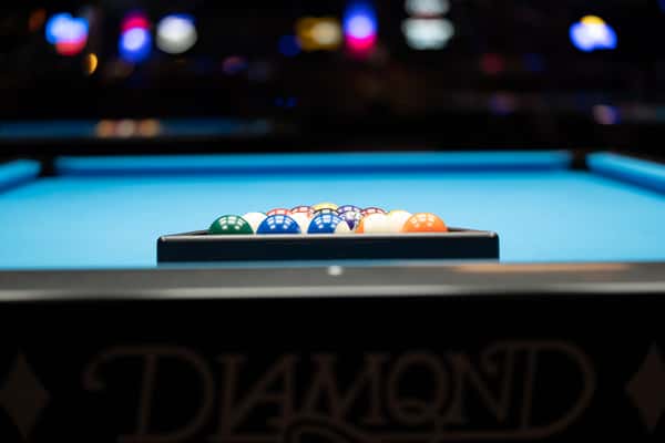 pool table and billiard balls