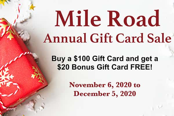 Mile Road Gift Card Sale Billy's Chowder House Seafood Restaurant