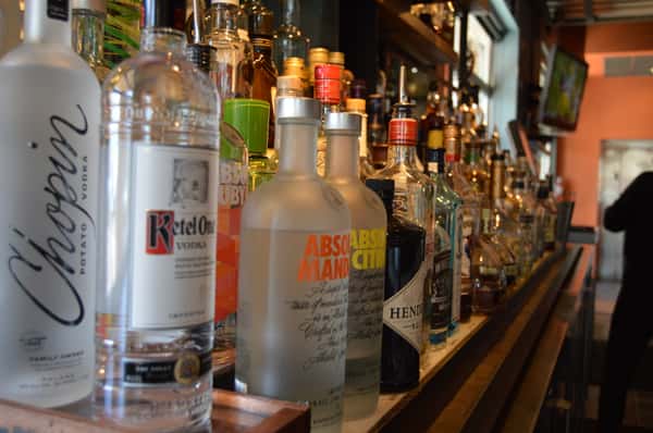 Some of the liquor selection at Santa Fe