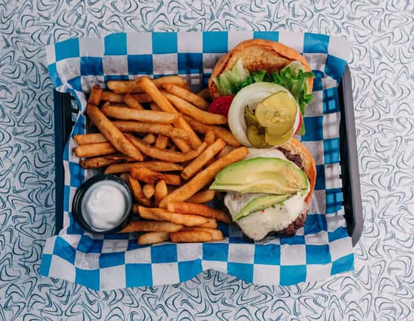 burger and fries