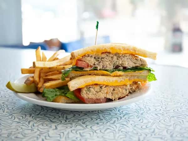 sandwich and fries