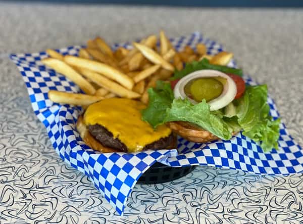 burger and fries