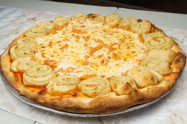 Baked Ziti Pizza with Garlic Knot Crust