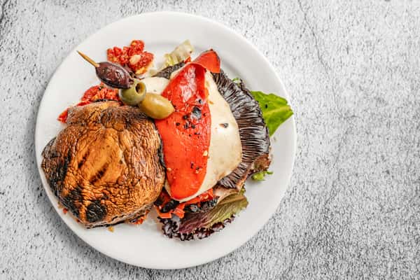 Portobello Mushrooms with Gorgonzola Crust or Portobello Tower Stack