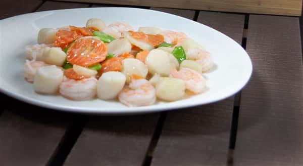 steamed shrimp with vegetables