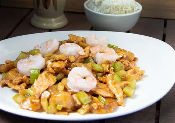 shrimp dish with vegetables