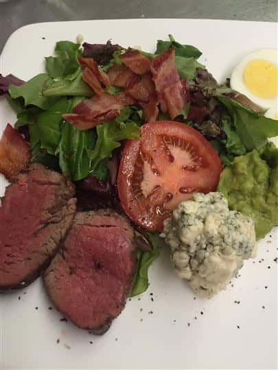 Steak with salad