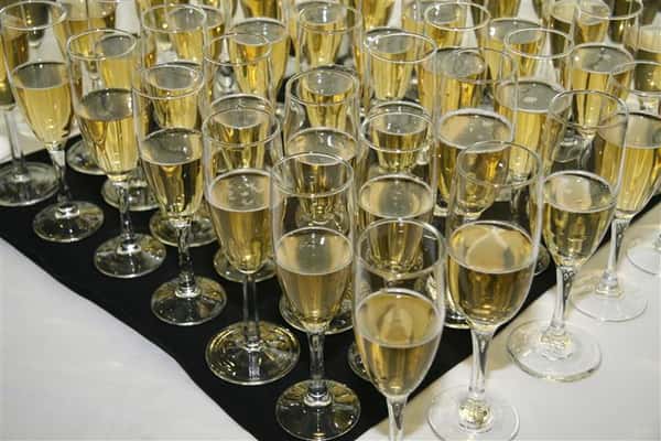 Glasses filled with champagne