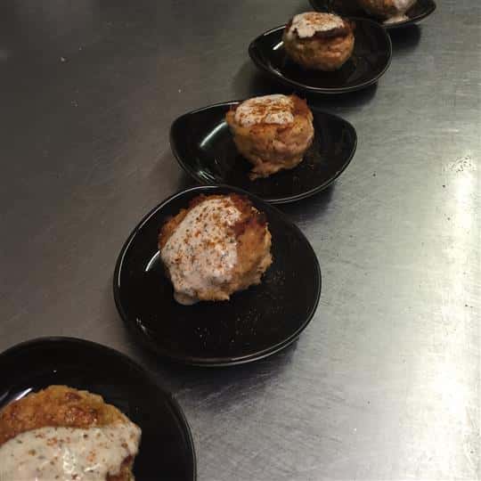 Multiple dishes lined next to each other