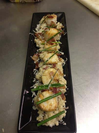 Shrimp and rice dish on a platter