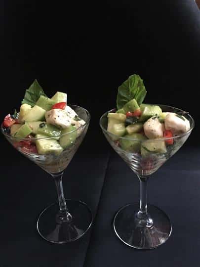 Vegetables in a cocktail glass