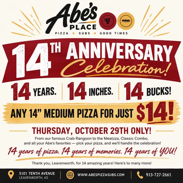 14TH ANNIVERSARY SPECIALITY PIZZA