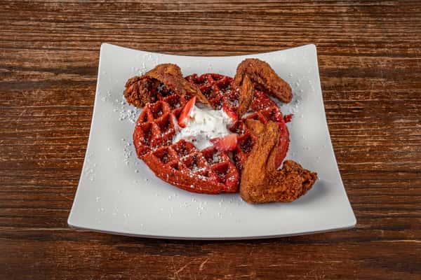 Chicken & Red Velvet Waffle