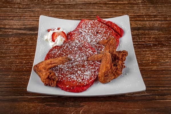 Chicken & Red Velvet Pancake
