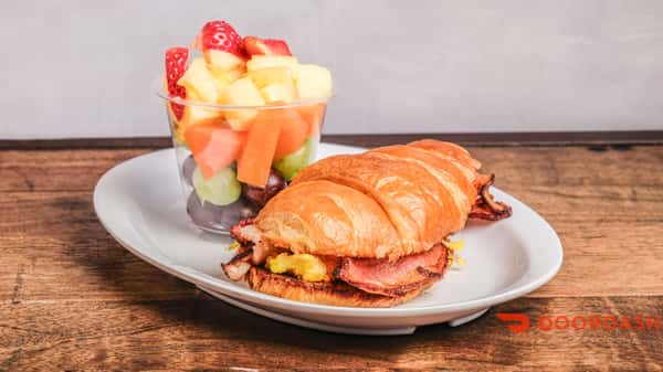 Croissant Breakfast Sandwich w| Fresh Fruit cup