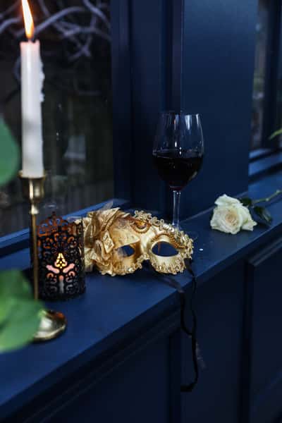 Mask and wine