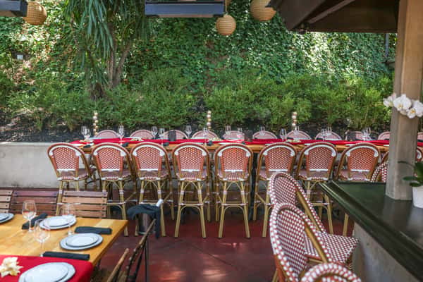 Hillside dining area