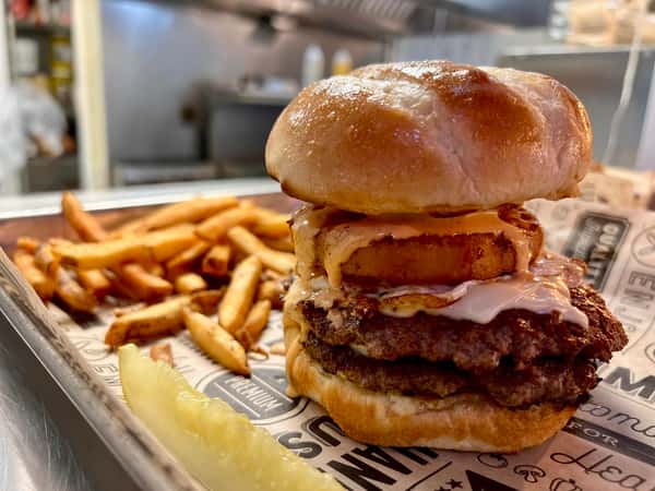 Burger and fries