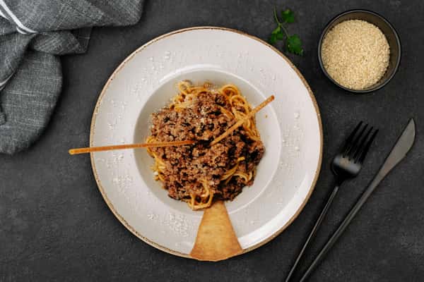top-down-view-of-a-savory-spaghetti-bolognese