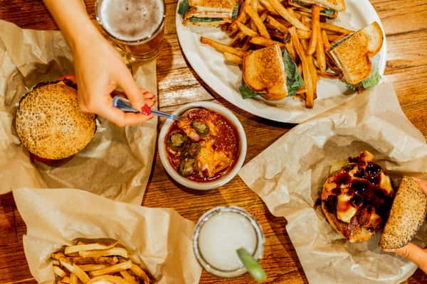 table full of food
