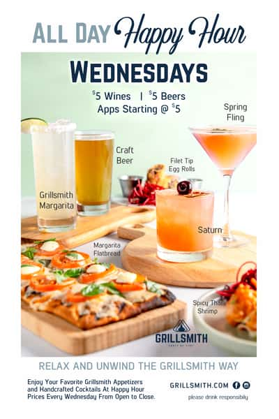 All Day Happy Hour Wednesday - Grillsmith: Craft By Fire