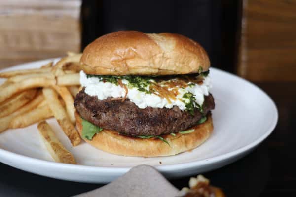 Goat Cheese Pesto Burger