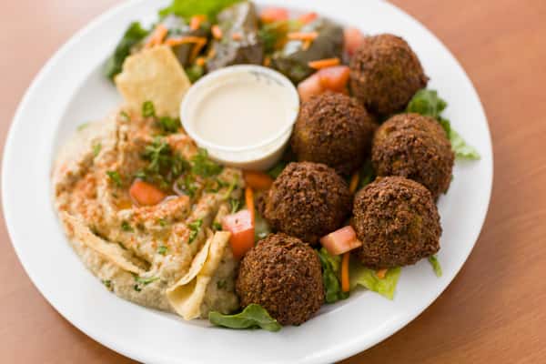 falafel plate at chicken dijon in el segunado and renondo beach, ca
