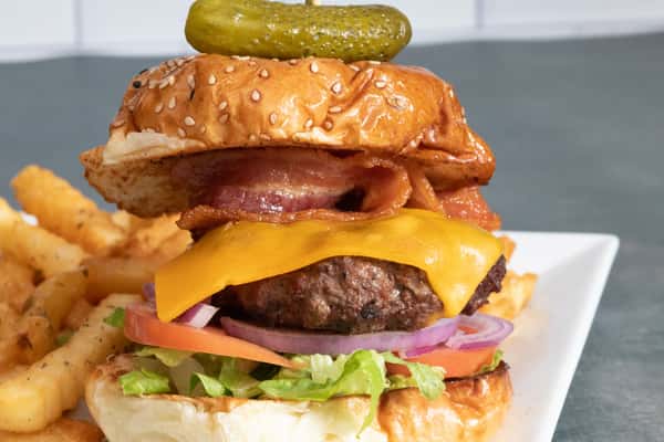 handcrafted beef burger with cheese and bacon 2__Sawyers_42