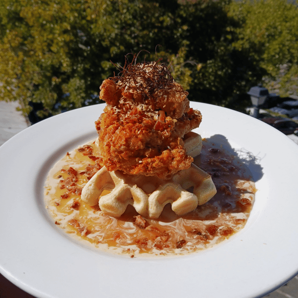 Coconut Chicken and Waffles