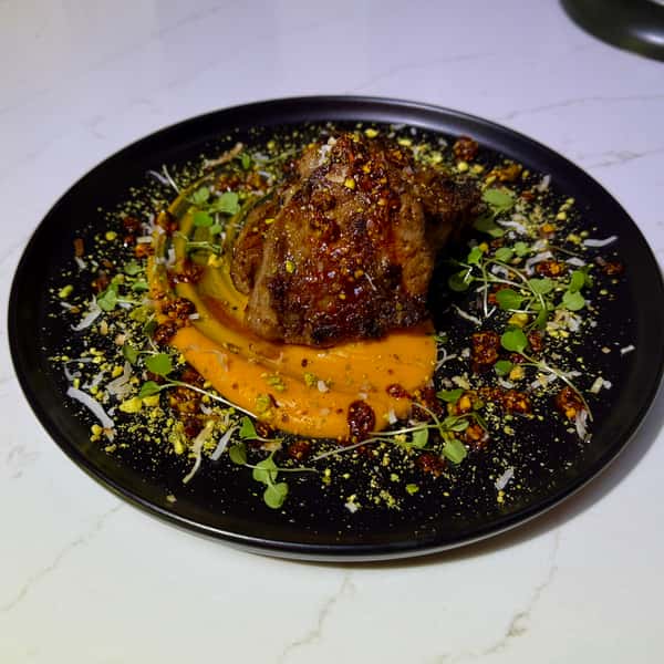 Charred Coconut Hot Honey Korean BBQ Lamb Loin Chops