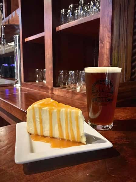 Cheesecake and pint of beer