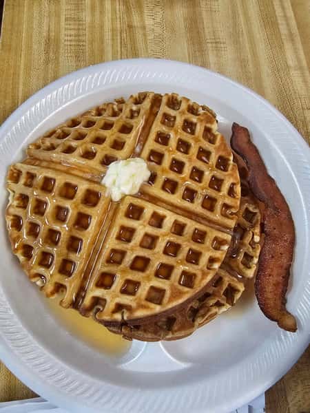 waffles and bacon