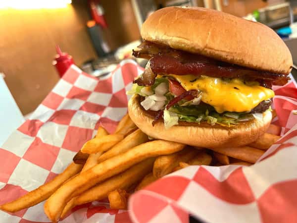 burger and fries