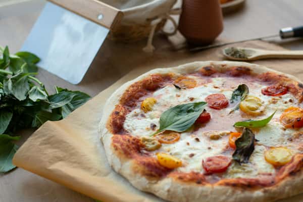 Pizza on a table