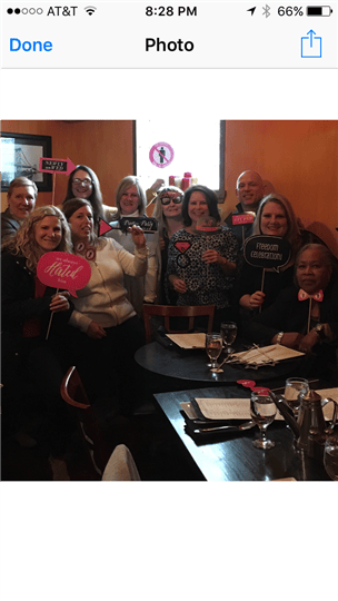 a bridal party smiling together for a bridal shower