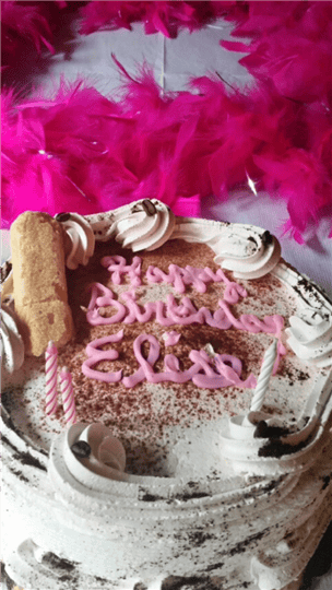 a birthday cake that says "Happy Birthday Elise"