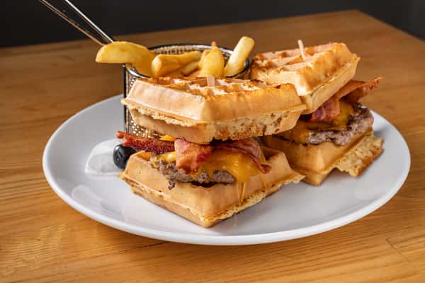 Bacon Cheeseburger Waffle