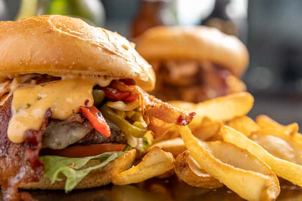 burger and fries