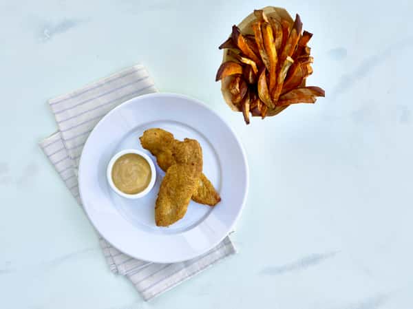 Chicken Tenders and sweet potato fries