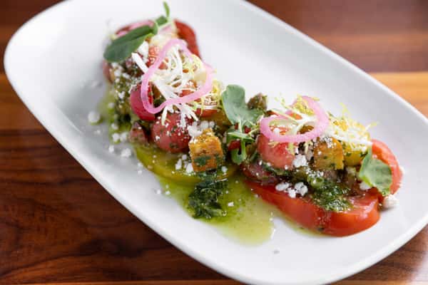 Heirloom Tomato & Watermelon Panzanella Salad