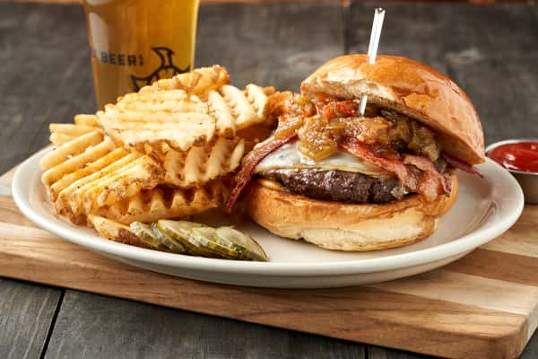 Pepper Jam Burger - Dine In Menu - PHX Beer Co. - Brewery in AZ