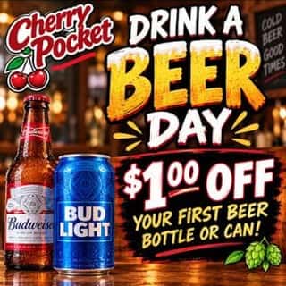 Now this is a National Day we can get behind! 😎
Come celebrate with us and get $1 OFF YOUR FIRST BOTTLE OR CAN OF BEER! 🍺
And of course, we've got LIVE MUSIC tonight! 🎶🎸
🎤 Mitch Stewart
⏰ 4:00–8:00 PM