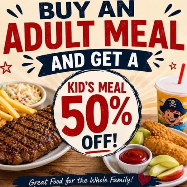 👨👩👧👦🍒 FAMILY DAY AT CHERRY POCKET! 🍒👨👩👧👦
Buy an adult meal and get 50% OFF your kids' meals today! 🎉
And stick around for some LIVE MUSIC! 🎶🎸
🎤 Katie & Joe ⏰ 4:00–8:00 PM