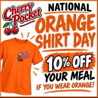 🧡 NATIONAL ORANGE SHIRT DAY AT CHERRY POCKET! 🧡
Wear an orange shirt and receive 10% OFF your meal!
And we've got LIVE MUSIC tonight! 🎶🎸
🎤 Mitch Mistrada ⏰ 4:00–8:00 PM